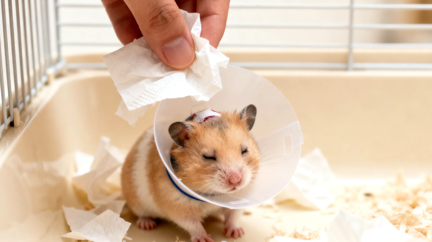 Hamster benötigen nach einer Kastration besondere Aufmerksamkeit bei der Käfighygiene, da Einstreu die Wunde reizen kann und Infektionen drohen, während gleichzeitig eine saubere Umgebung zur Heilung wichtig ist"
